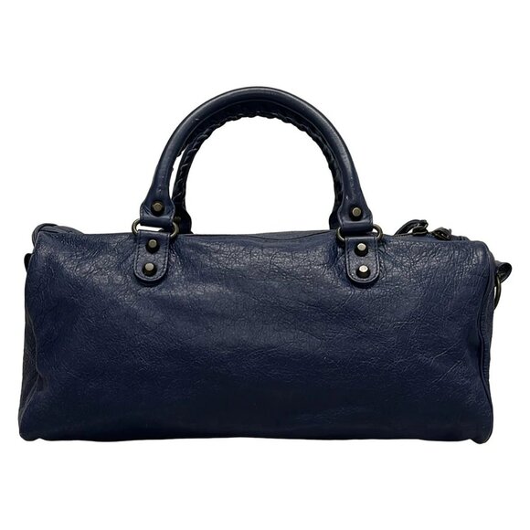 Auth BALENCIAGA Classic Twiggy 409334 Blue Leather Handbag - Picture 2 of 16